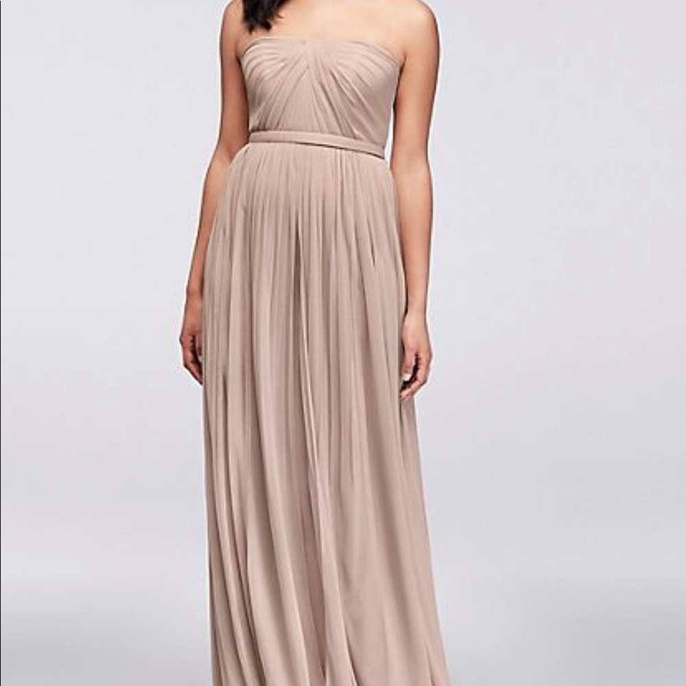 Long Mesh Style-Your-Way 6 Tie Bridesmaid Dress